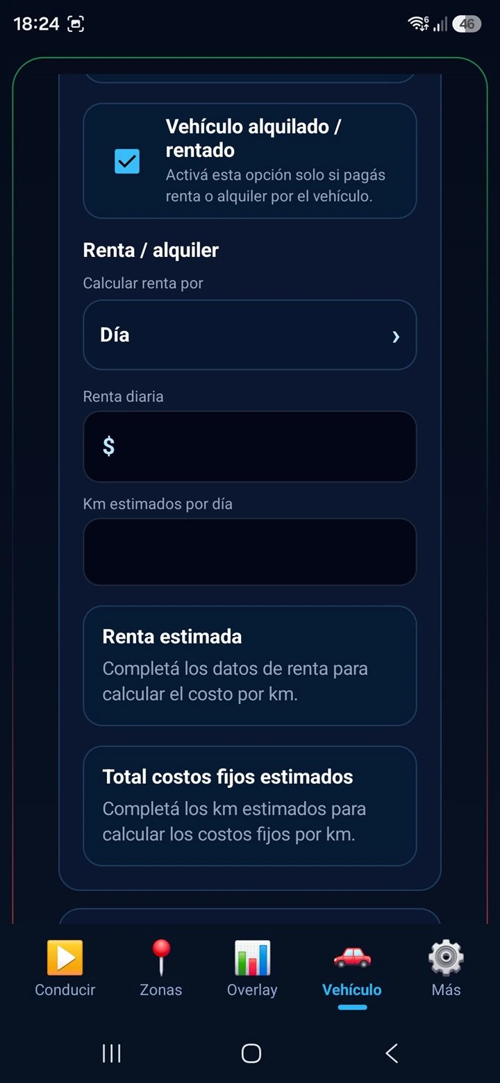 Pantalla Vehículo - costos fijos por km 4